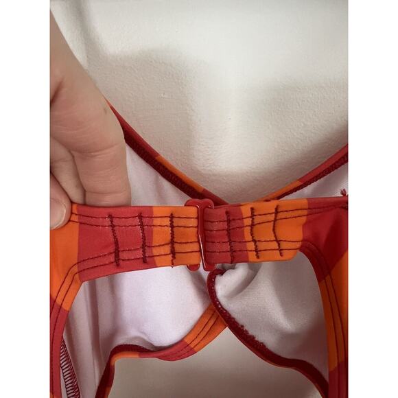 Out From Under Urban Outfitters Swimsuit Orange Striped Cutout Bow, Sz SP - Picture 5 of 9